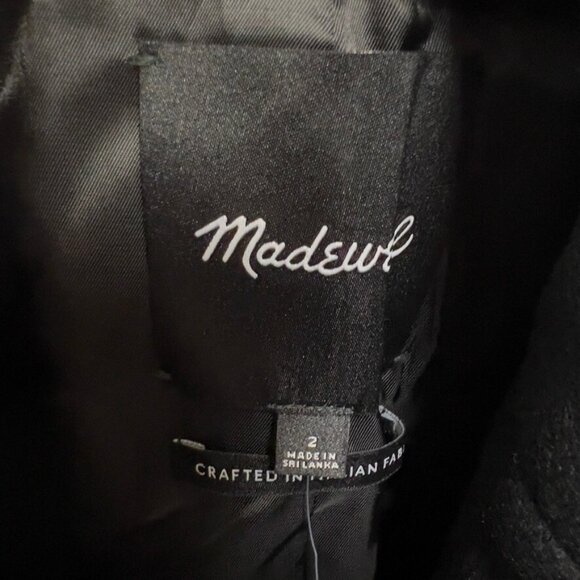 Madewell Womens $298 Blazer Coat in Insuluxe Fabric Black Size 2 NT120 - Picture 10 of 11